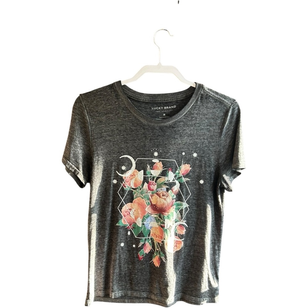 Lucky Brand floral design T-shirt Sz M